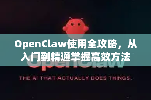 OpenClaw使用全攻略，从入门到精通掌握高效方法