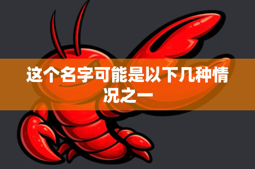 这个名字可能是以下几种情况之一