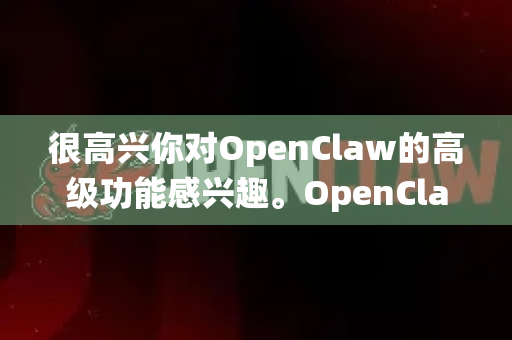 很高兴你对OpenClaw的高级功能感兴趣。OpenClaw作为一个开源的低代码/自动化平台，其高级功能主要围绕着可视化编程、流程编排和系统集成展开，旨在让开发者和业务人员能够更高效地构建复杂应用